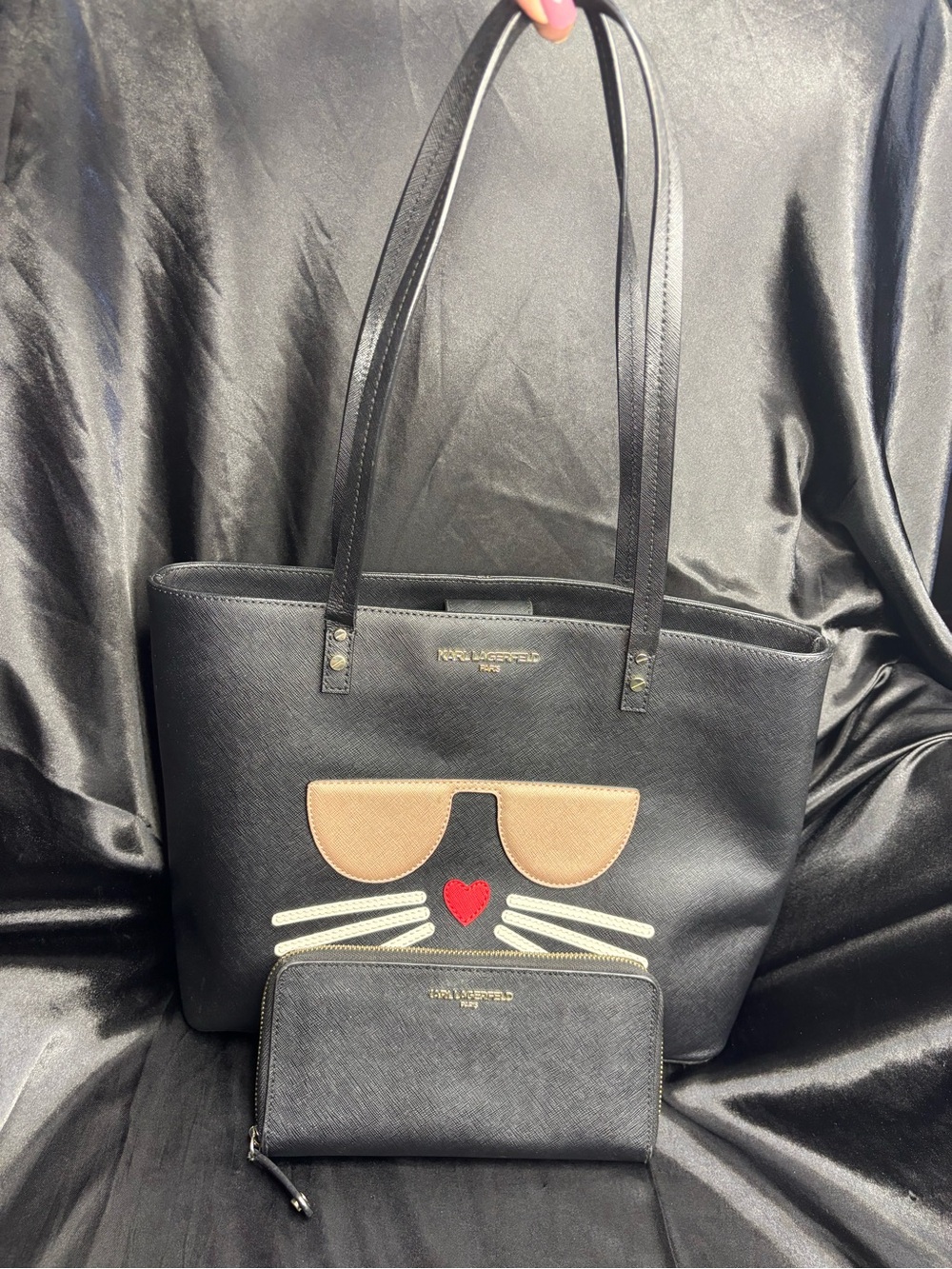 Karl Lagerfeld Paris Maybelle Choupette Tote Bag & matching Saffiano Zip Wallet